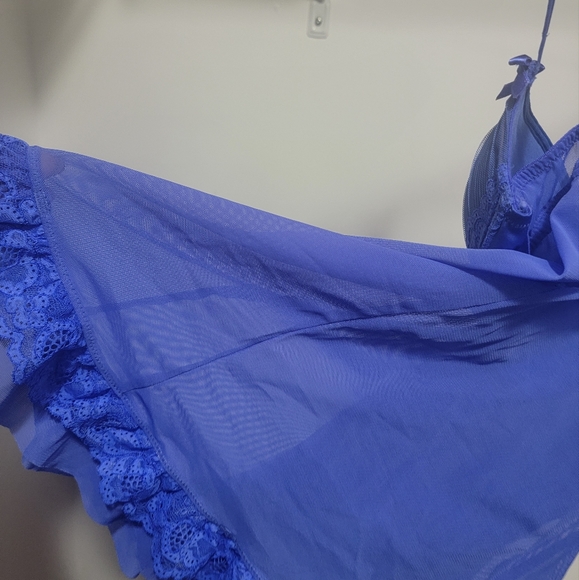 Shear XS LaSenza Blue Lingerie with Silk Ribbon and Frill - Picture 8 of 9